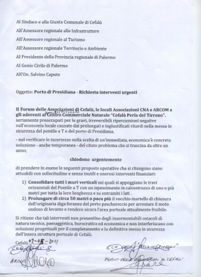 CEFALU’ – Il Porto di Presidiana, Il Forum delle Associazioni chiede interventi urgenti