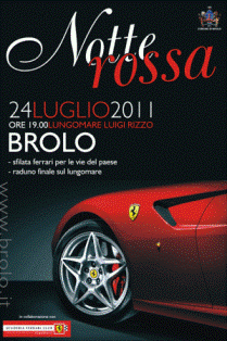 NOTTE ROSSA – A Brolo  con le Ferrari