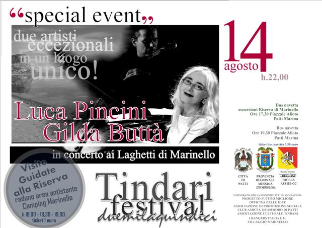 Tindari Festival – Domani la presentazione del concerto Pincini-Buttà ai Laghetti di Marinello