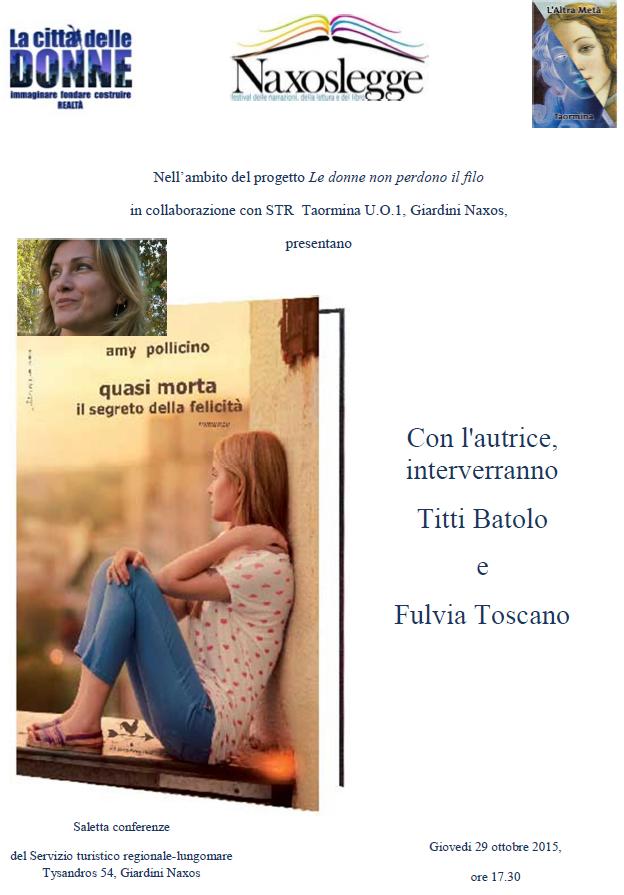 NAXOSLEGGE – Presentazione del libro “Quasi morta”