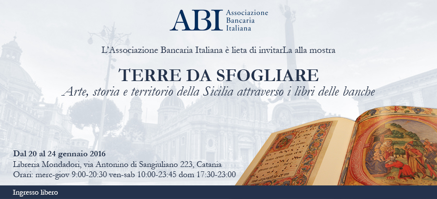 ABI – Banche, a Catania cinque giorni di eventi dedicati al territorio
