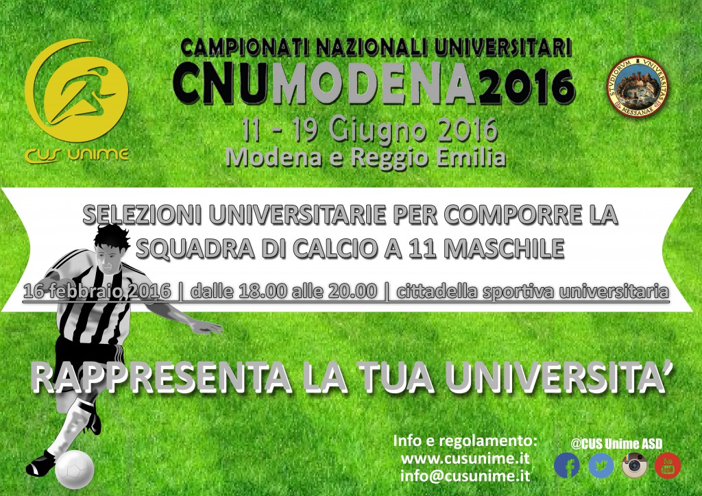 CUS UNIME – Campionati Nazionali Universitari 2016 di Modena e Reggio Emilia