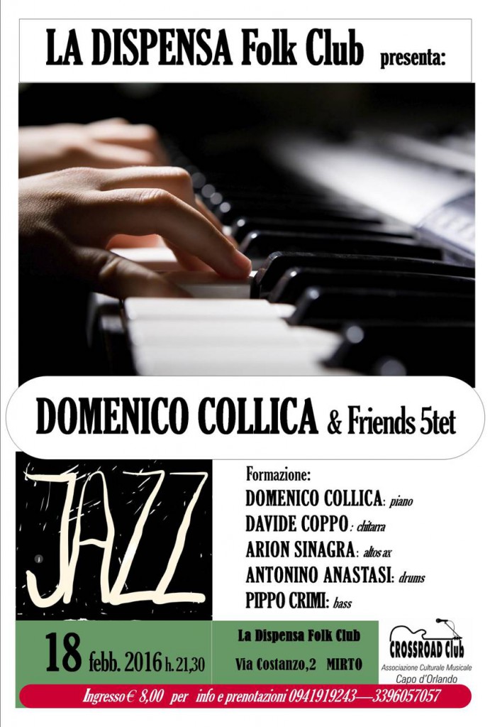 MIRTO – Concerto jazz Domenico Collica & Friends alla Dispensa