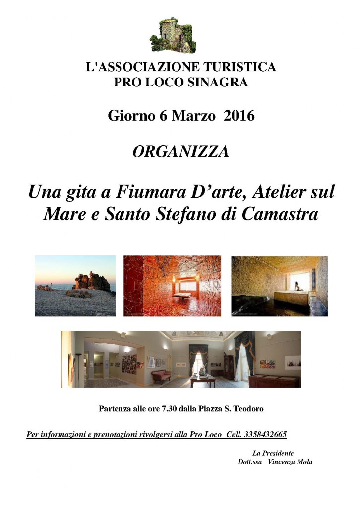 SINAGRA – Gita a Fiumara D’arte, Atelier sul Mare e Santo Stefano di Camastra