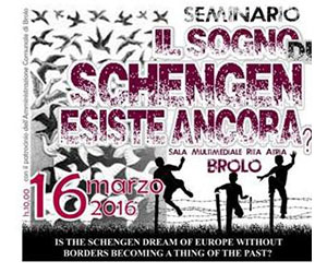 “SOGNO DI SCHENGEN” – Se ne parlerà il 16 marzo a Brolo