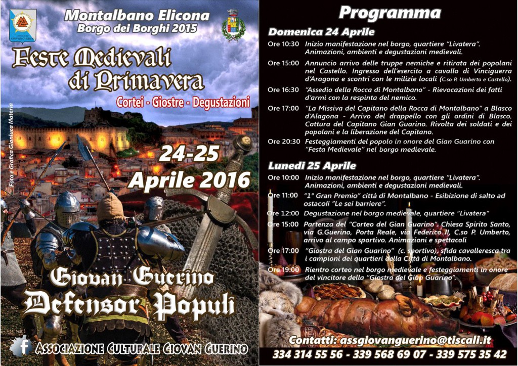MONTALBANO ELICONA – Prima edizione delle “Feste Medievali di Primavera”
