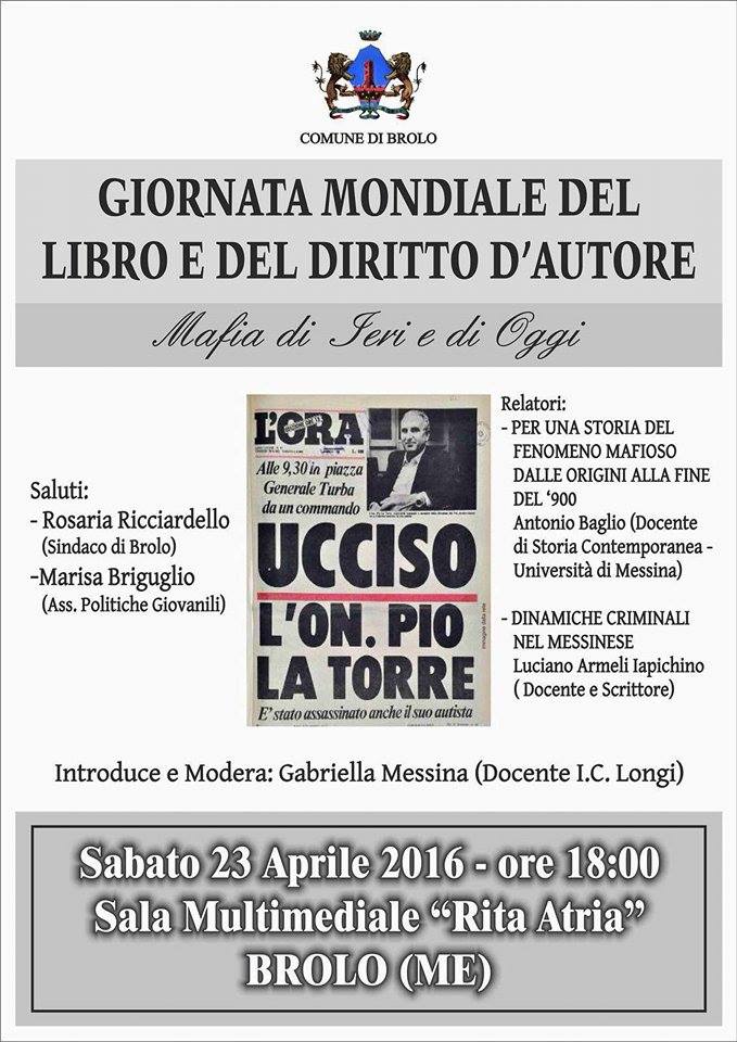 BROLO & LA GIORNATA DEL LIBRO – Sabato 23 Aprile incontri e iniziative. Presenti le scuole del comprensorio