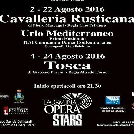 TAORMINA OPERA STARS – Avvio il 2 agosto con un cast importante per Cavalleria Rusticana e Tosca