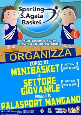 SPORTING S.AGATA – Aperte le iscrizioni per i corsi di Minibasket e Basket Settore Giovanile