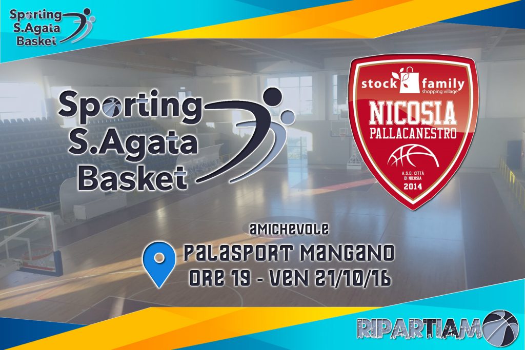 SPORTING S.AGATA BASKET – Venerdì prima amichevole al PalaMangano