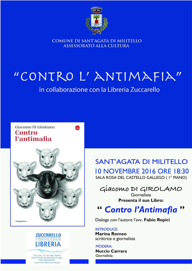 S. AGATA MILITELLO – Al Castello Gallego presentazione del libro di Giacomo Di Girolamo