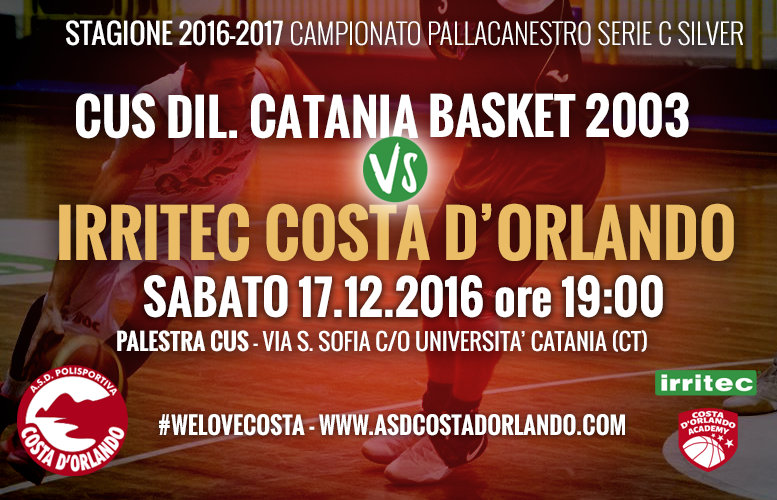 IRRITEC COSTA D’ORLANDO – Cus Catania Basket la prossima avversaria Costa