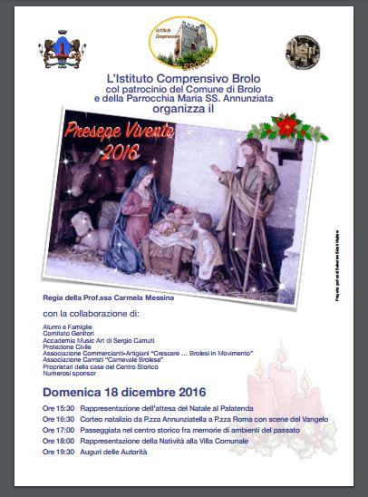 BROLO – Oggi “U Tizzuni”, domenica il Presepe Vivente