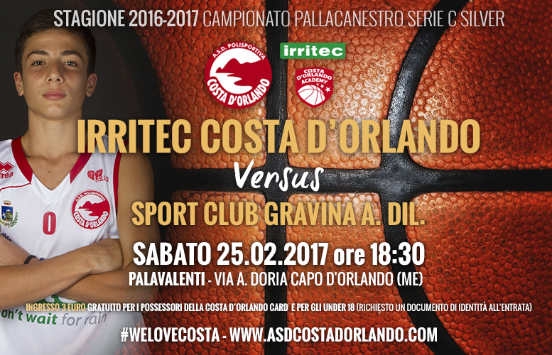 IRRITEC COSTA D’ORLANDO – Penultima partita interna Costa nel campionato di C Silver