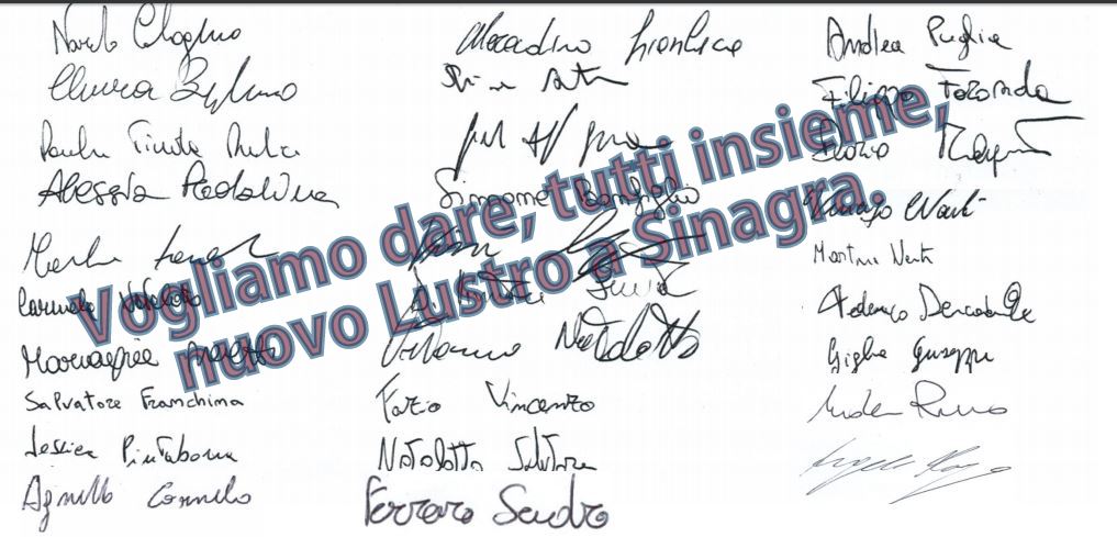 FACCIAMO “LUSTRO” – Un comitato giovanile vuole, a Sinagra, Nino Musca sindaco!