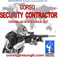 RESURGIT – Un corso, a Catania  di Security Contractor (corso basico PSD)