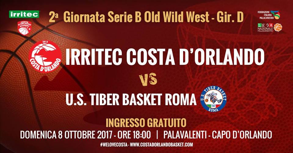 IRRITEC COSTA D’ORLANDO – Esordio al PalaValenti contro la Tiber Basket Roma