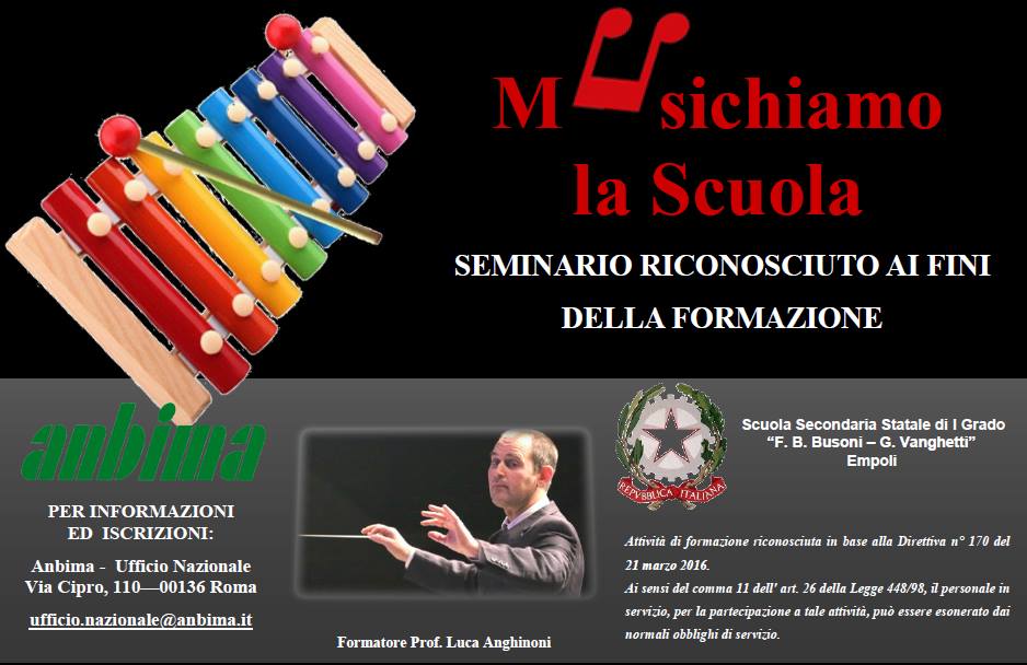 MUSICHIAMO LA SCUOLA – Seminario formazione maestri, docenti ed educatori interessati al “fare musica” nell’infanzia