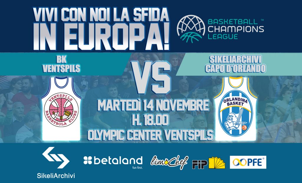 BASKET – Champions League: SikeliArchivi Capo d’Orlando oggi in campo a Ventspils