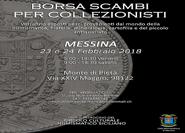 BORSA SCAMBI PER COLLEZIONISTI – Al Monte di Pietà la mostra di numismatica, filatelia, mineralogia, cartofilia e del piccolo antiquariato