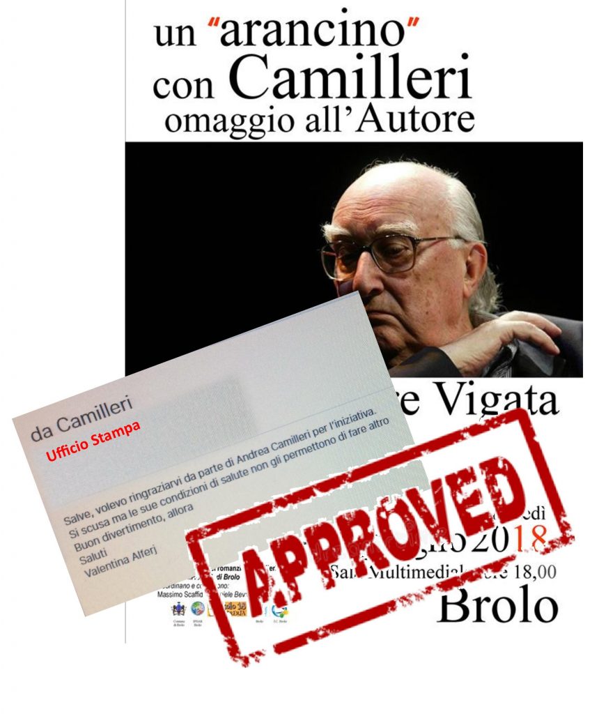 GIORNATA CAMILLERI A BROLO – Lo Scrittore … approva!