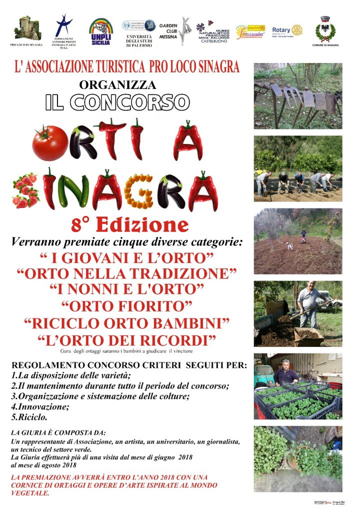 SINAGRA – Prende il via l’ottava edizione del concorso  “Orti a Sinagra”