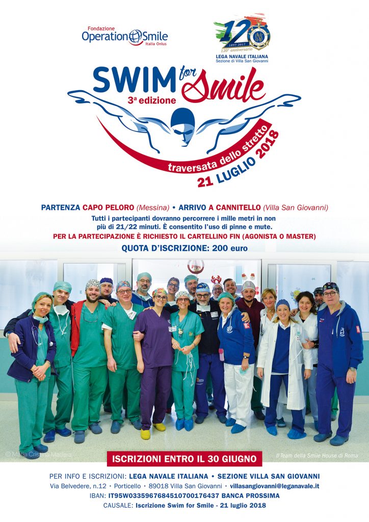 SWIM FOR SMILE 2018 – La traversata solidale dello stretto di Messina a favore della Fondazione Operation Smile Italia Onlus