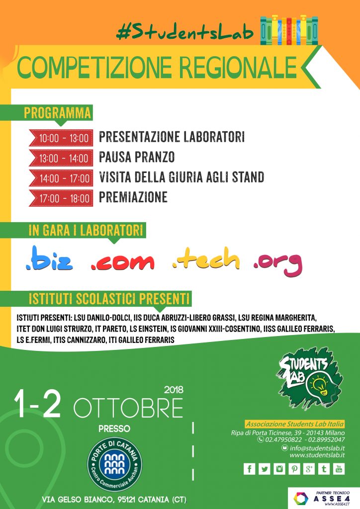 CATANIA – Competizione Regionale dei Laboratori Students Lab