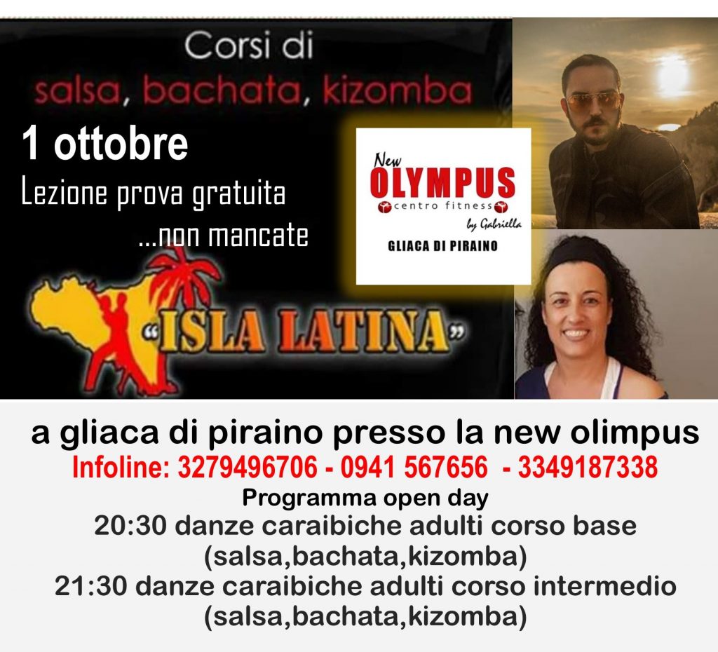 DANZE CARAIBICHE – Scoprile l’1 ottobre alla New Olympus di Gliaca di Piraino