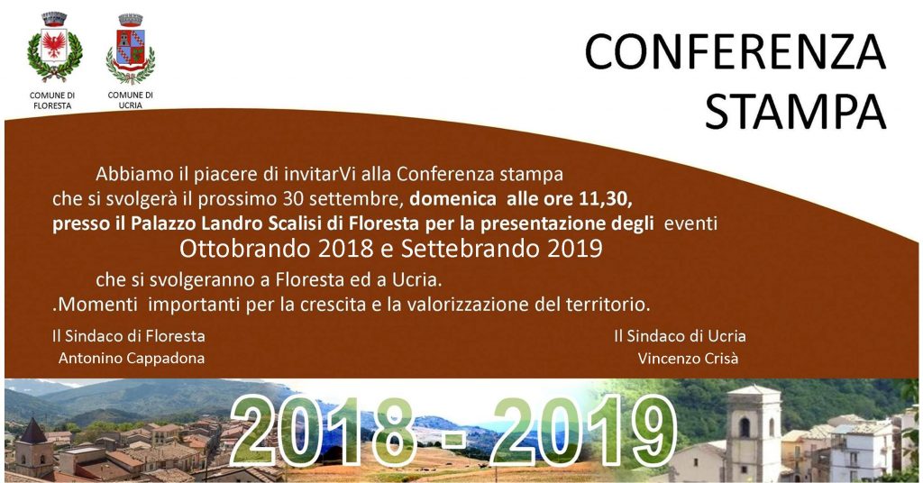 OTTOBRANDO & SETTEBRANDO – Tra Floresta, Ucria e Palermo le prime conferenze stampe per presentare gli eventi