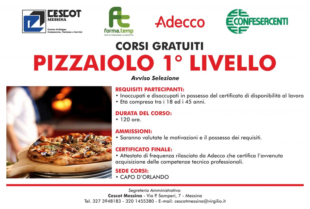 DIVENTARE PIZZAIOLI – Un corso gratuito a Capo d’Orlando per inoccupati e disoccupati