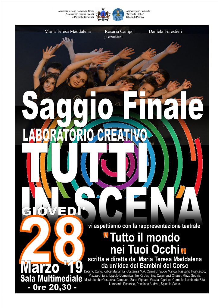 TUTTI IN SCENA  – A Brolo, giovedì il saggio finale del Laboratorio Teatrale