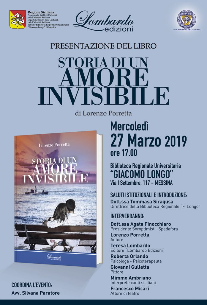 TUTTO LIBRI – “Storia di un amore invisibile” di Lorenzo Porretta