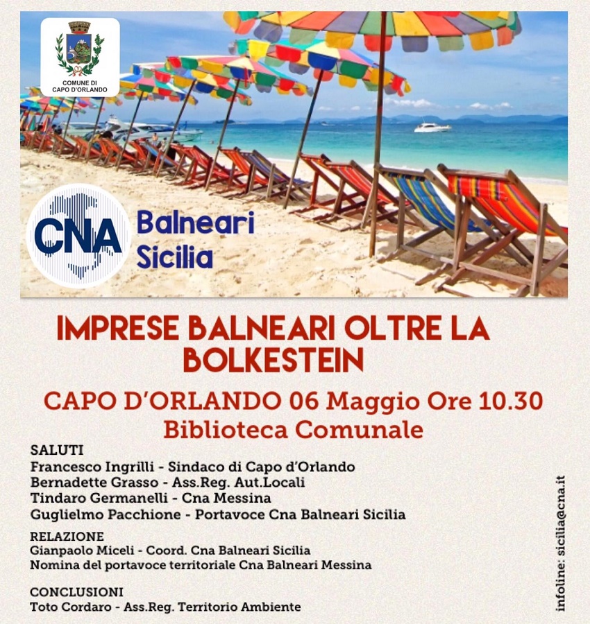 CAPO D’ORLANDO – Imprese balneari: lunedì confronto con l’Assessore Cordaro in biblioteca