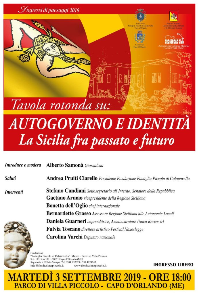 VILLA PICCOLO – “Autogoverno e identità. La Sicilia fra passato e futuro” martedì 3 settembre