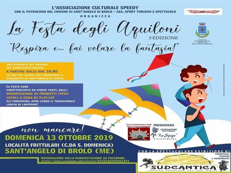 FESTA DEGLI AQUILONI – Domenica, a Sant’Angelo di Brolo, si vola