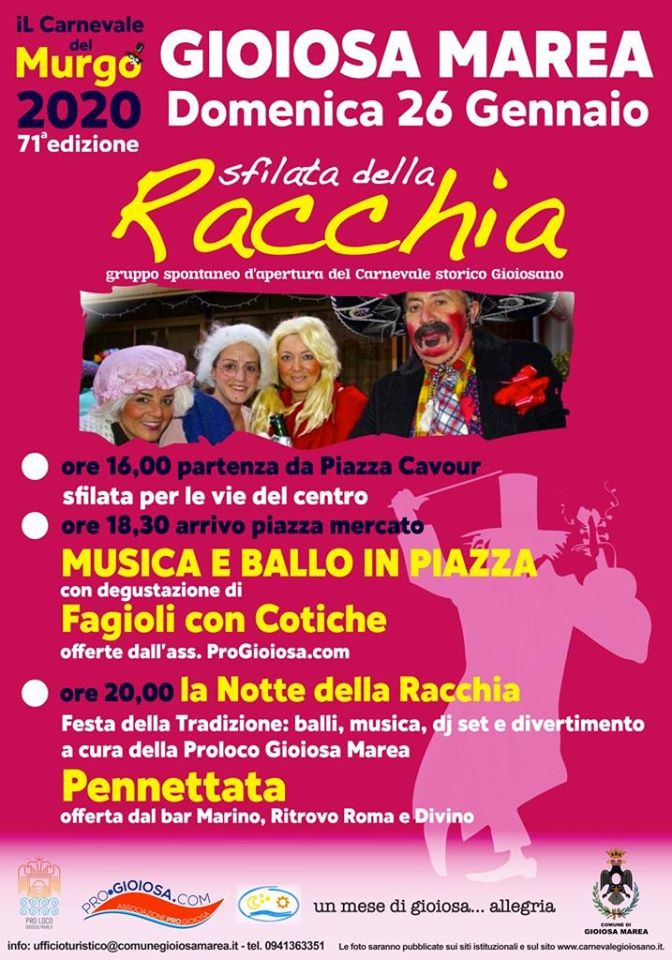 LA RACCHIA – Oggi prende avvio il Carnevale Gioiosano