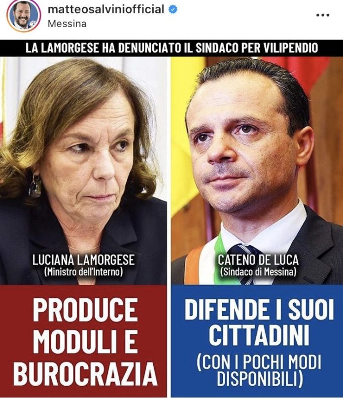 POLITICI – Anche Matteo Salvini si schiera con Cateno De Luca