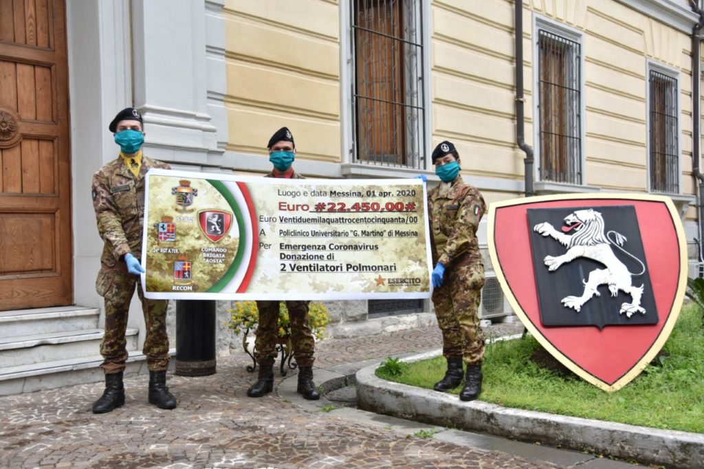ESERCITO E SOLIDARIETÀ – La donazione della Brigata Aosta al Policlinico “G. Martino”