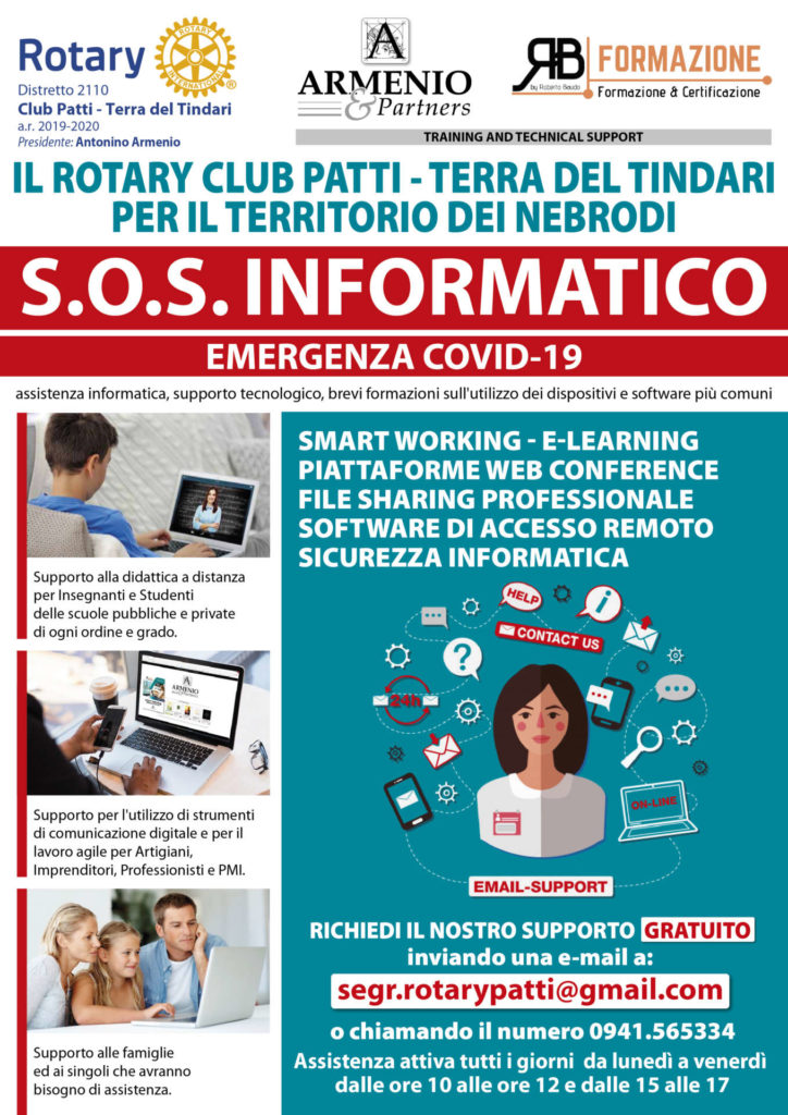 ROTARY CLUB PATTI – Emergenza Covid-19… scatta il servizio gratuito SOS informatico