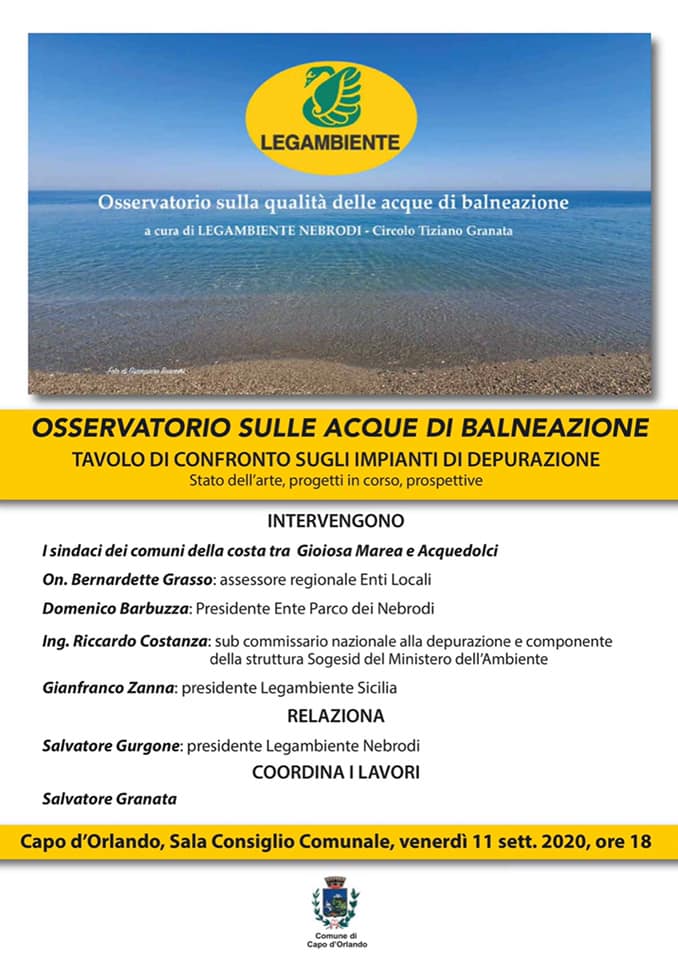 11 SETTEMBRE – Legambiente Nebrodi fa il punto sulla balneazione