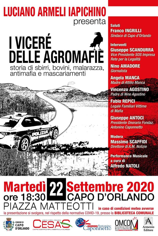 LIBRI, SOCIETA’ E CRIMINALITA’ – Oggi a Capo d’Orlando si parlerà di Agromafie