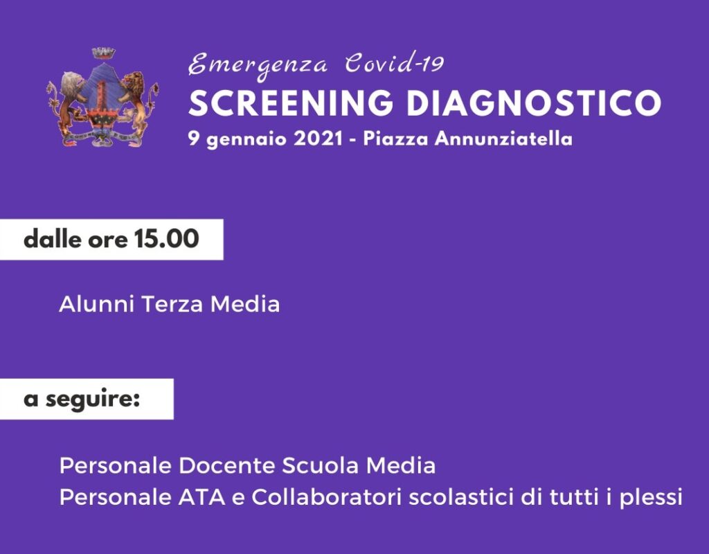 COVID-19 – A Brolo domani pomeriggio uno screening per alunni e personale docente e della scuola