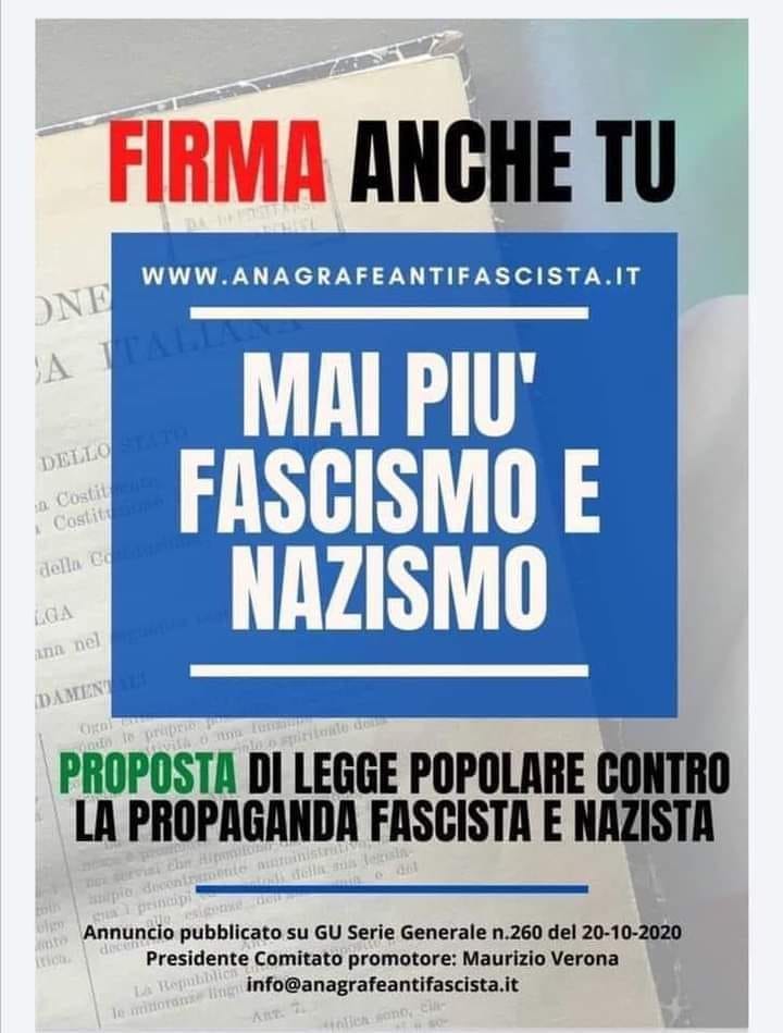 “STAZZEMA” – I moduli per firmare anche al comune di Brolo  favore della Legge di Iniziativa popolare antifascista