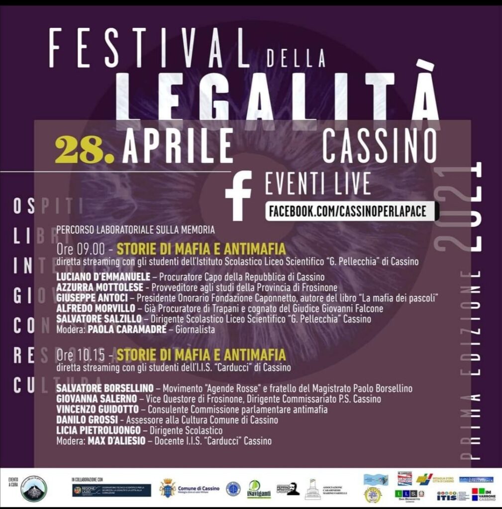 LEZIONE DI LEGALITA’ – Antoci al Liceo Scientifico di Cassino a parlar di mafia, antimafia e prevenzione