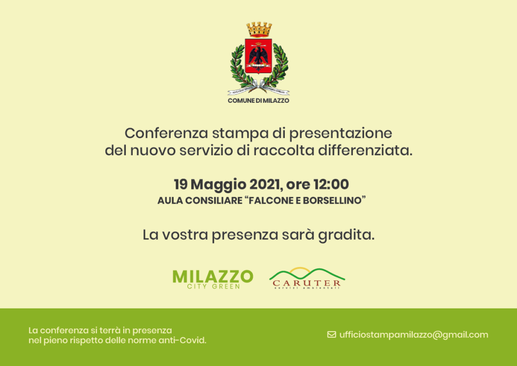 MILAZZO – Mercoledì la presentazione del nuovo servizio di igiene ambientale