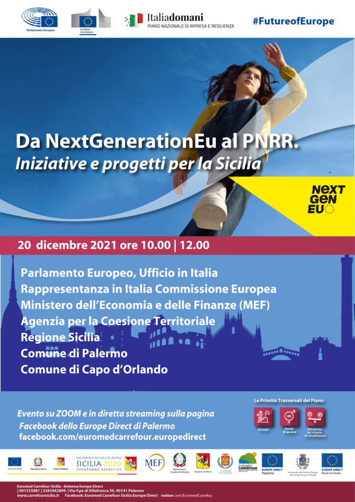 CAPO D’ORLANDO – Le opportunità del PNRR per la Sicilia: seminario on line con la Vice ministra Castelli e gli Assessori Armao e Falcone