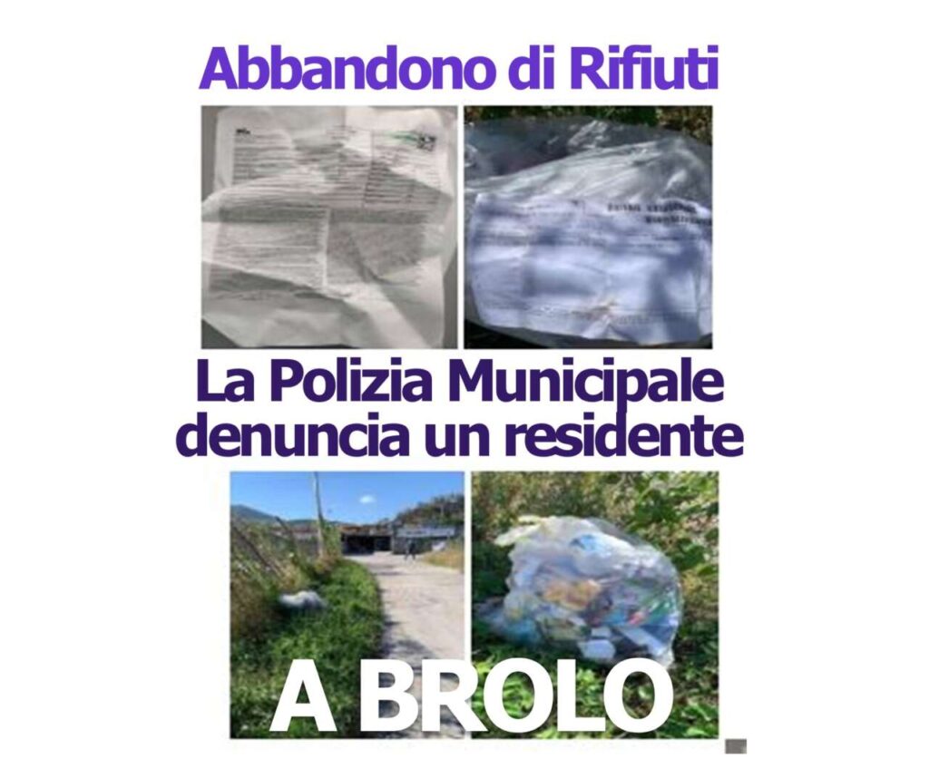 BECCATO – Denunciato dalla Polizia Municipale di Brolo un cittadino che abbandona i rifiuti