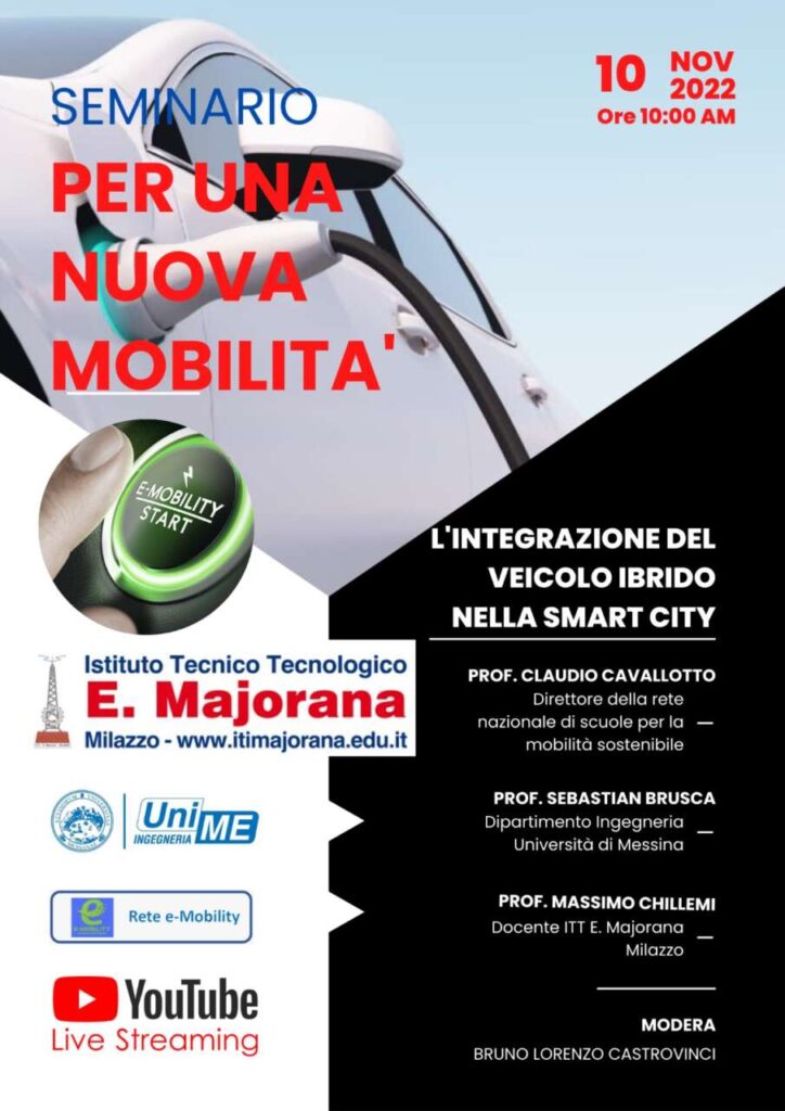MILAZZO – L’integrazione del veicolo ibrido nella smart city: nuovi scenari per una mobilità sostenibile. Il seminario sulla mobilità sostenibile del Majorana
