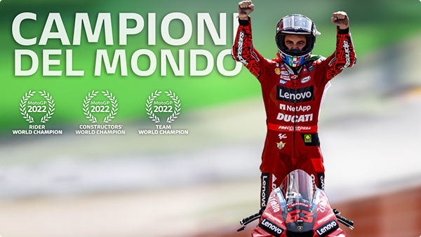 MOTOCICLISMO – Francesco Bagnaia e Ducati sono campioni del mondo